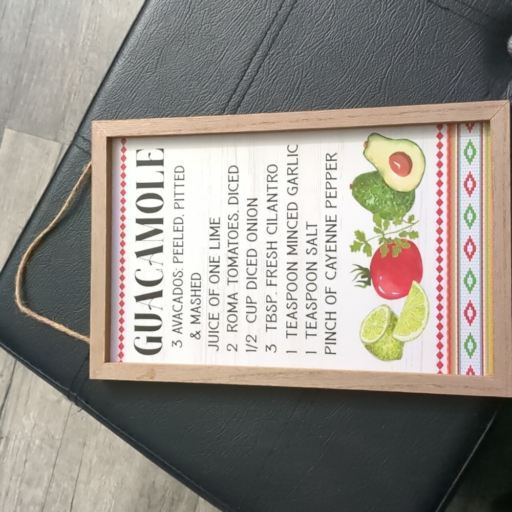 Guacamole Home Kitchen Decor Sign